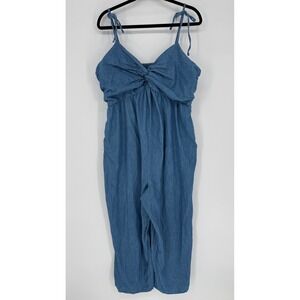 OLD NAVY CHAMBRAY WIDE LEG TIE STRAP JUMPSUIT XXL
